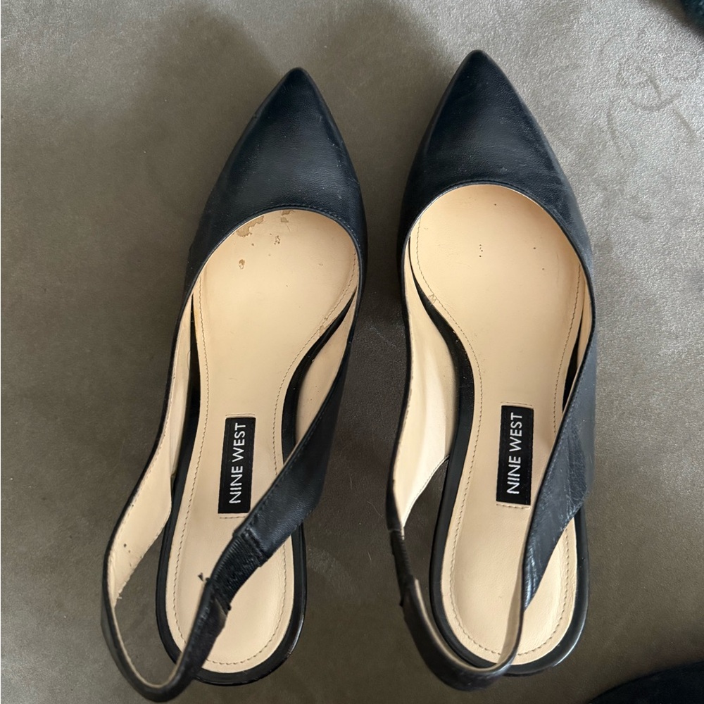 Nine West Black Slingback Heels